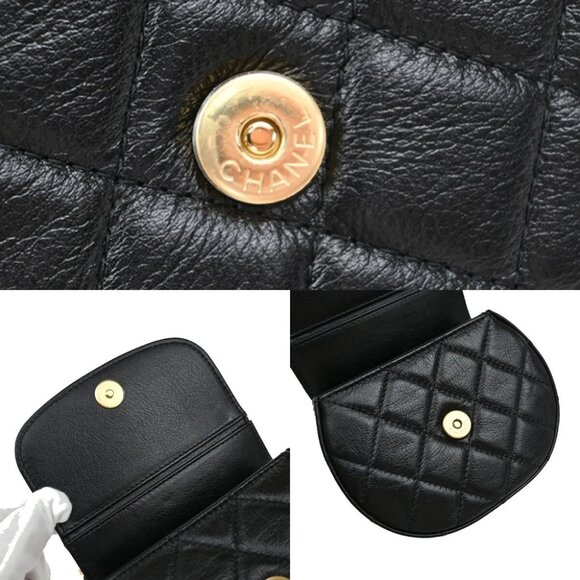 CHANEL CC Mini Matelasse Chain Shoulder Bag Leather Black GHW - Picture 11 of 16